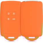 Orange bilnyckeltillbehör kompatibel med Renault Smart Key 4-knapp (endast Keyless Go) - Mjukt silikonfodral med nyckelringsspets - Mörkblå