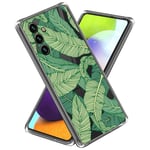 Samsung Galaxy A55 5G Fodral Slim TPU IMD-mönster tryckt telefonskal - gröna blad