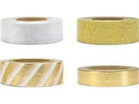 Party Dekor Dekorationsband, Guld Och Silver, Mix , 1X1,5 Cm. Universal