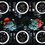 Karaca Fine Pearl Grace Black 58 Piece Dinner Set Round 24 Pieces for 6 People, Porcelain Dishes, Round Dishes, Tableware Set, Combined Service Set Dishwasher-Safe Dinner Service Set