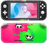 Switch Lite Skin Wrap - Splatoon 2 Pink and Green Slat Protective Cover Sticker