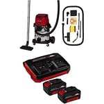 Einhell Power X-Change 25L Cordless Wet and Dry Vacuum Cleaner with Battery (x2) and Charger - 36V, Heavy Duty Stainless Steel Tank, 2.5M Hose, Blow Function - TC-VC 36/25 Li S Wet Dry Vacuum Cleaner