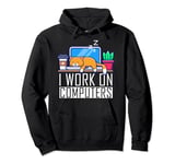 I Work On Computers Funny Cat Lovers Coding Programming Pullover Hoodie