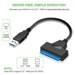 SATA Adapter Cable, TechCode Portable Adapter Cord 22 pin USB 3.0 Cable to SATA Adapter for 2.5 Inch SSD HDD SATA III Hard Drive Disk Converter Supports UASP/Up to 2TB External Converter
