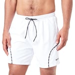HUGO Men's Race Swim Shorts, White100, S