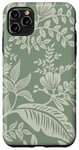 Coque pour iPhone 11 Pro Max Feuilles florales et botaniques vert sauge et fleurs sauvages