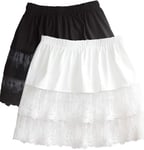 TTCPUYSA Women Mini Skirt Shirt Extenders Lace Hollow Stitching Short Skirt Sexy Underskirt Skirts Half Slip Extra Length Plus Size (Black, 5XL)