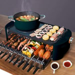 Multifunctional Electric Griddle Hot Pot & Barbecue Grill All in One Machine Household Elecitrc BBQ Furnace-F