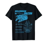 Star Wars Millennium Falcon Blue Hue Schematics T-Shirt