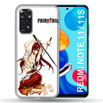 Cokitec Coque pour Xiaomi Redmi Note 11/11S Manga Fairy Tail Erza Multicolore