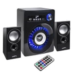 Bluetooth Computer Speakers 2.1 Subwoofer Stereo USB AUX PC Laptop Illuminated