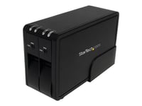 StarTech.com Boîtier pour deux disques durs SATA sans tiroir, à échange à chaud USB 3.0 3,5 pouces avec ventilateur - Boitier externe - 3.5" - SATA 3Gb/s - USB 3.0 - noir