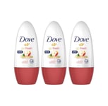 Dove Apple Go Fresh Deodorant Antiperspirant Roll-on 3 x 50ml