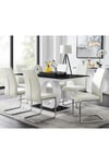 Giovani High Gloss And Glass Dining Table And 6 Lorenzo Chairs Set