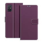 COODIO Samsung Galaxy A71 Case, Samsung A71 Phone Case, Galaxy A71 Wallet Case, Magnetic Flip Leather Case For Samsung Galaxy A71 Phone Cover, Violet