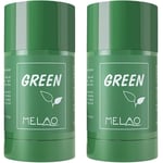 Green Tea Mask Stick Facial Cleansing Moisturising Oil Blackhead Control 2 X 40G