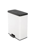 Curver Deco Rectangular Bin 65L, White, for Kitchen, Laundry Room, Garage, 486 x 284 x 615 mm, 100% Recycled PP (Previous Version)