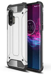 NOKOER Case Protector for Motorola Edge Plus, Hybrid Armor Cover, TPU + PC Dual Layer Phone Case [Shockproof] [Anti-Fingerprint] [Dust-Proof] Ultra-Thin - Silver