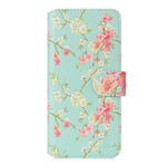 32nd Floral Series 2.0 - Design PU Leather Book Wallet Case Cover for OnePlus 8 Pro, Designer Flower Pattern Wallet Style Flip Case With Card Slots - Spring Blue