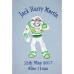 Buzz Lightyear (Toy Story) Personalised Super Soft Fleece Baby Blanket (BLUE)