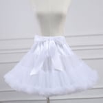Kvinnors underkjol Lolita Tutu kjol underkjol kort krinolin Co vit en storlek
