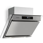 Klarstein - Hotte Aspirante 60cm, Hottes de Cuisine Inclinées, Filtre de Hotte en Aluminium, Débit d'Air Puissant 604m³/h, led, Ecran Tactile,