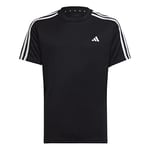 adidas Boy's U Tr-ES 3s T T-Shirt, Black White, 9 años