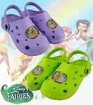 OFFICIAL DISNEY FAIRY TINKERBELL GREEN CROC STYLE CLOG SANDALS COMFORTABLE GIRLS
