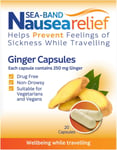 Sea-Band Nausea Relief Ginger Capsules for Travel Sickness Relief, 25 g, 20
