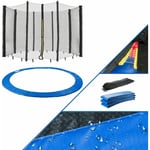 Coussin de Protection pour Trampoline + Filet 430 cm + Filet pour 8 tiges - bleu - Arebos