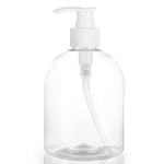 H Homedelight1234 6 x 500 ml Clear Tall PET Refillable Shampoo Bottles With Pump Bottles Conditioner Dispenser Empty Shower Plastic Bathroom Wash Massage Oils