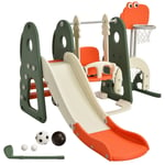 Toddler Slide and Swing Set 6 in 1 Kids Climber Basketball Football Golf Playset