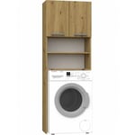 Como - Meuble pour machine à laver - 64x183x30cm - Rangement espace buanderie lave linge salle de bains - Style moderne