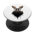 Moose head with trees, forests, powerful, giftidea Canada PopSockets Swappable PopGrip