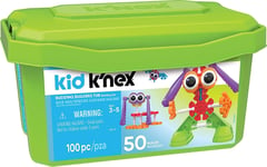 Kid KNEX 85618 50 Build Budding Builders Set, Kids Craft Set with 100 Pieces, Ed