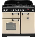 Rangemaster Classic CLA100NGFCR/C 100cm Gas Range Cooker with Electric Fan Oven - Cream / Chrome - A+/A Rated