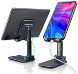 NAILIAN Phone Stand, Adjustable Mobile Phone Desk Holder, Foldable, for iPhone 11 Pro Xs Xs Max XR X 8 7 6S Plus, iPad mini, Switch, HUAWEI, Samsung S10 S9, All 4-13 inch Devices, Dark Blue