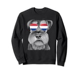 Miniature Schnauzer Dog Netherlands Flag Sunglasses Sweatshirt