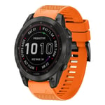 For Garmin Fenix 7 Sapphire Solar 22mm Quick Release Silicone Watch Band(Orange)