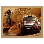 Photograph Sport Motocross Bike Rally Car Dirt Race A4 Artwork Framed Wall Art Print
