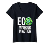 Womens Eco-Warrior Action: Eco-Friendly Lifestyle V-Neck T-Shirt