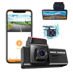 Wifi Dash Cam for Cars, MHCABSR 1080P Dual Front and Rear View Driving Recorder 170° Wide Angle Camera with APP, Night Vision, Loop Recording, Motion Detection