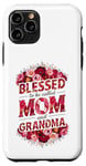 Coque pour iPhone 11 Pro Citation florale Blessed to be called Mom and Grandma Red Roses