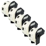 vhbw Rouleaux d'étiquettes, lot de 5x pièces 23mm x 23mm compatible avec Brother PT QL-800, QL-820NWB, QL-810W imprimante d'étiquettes - premium