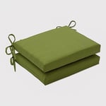 Pillow Perfect Forsyth Kiwi Lot de 2 Coussins de siège d'angle carrés pour extérieur/intérieur, Vert