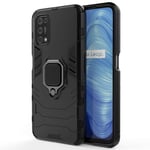 TANYO Case for OPPO Realme 7 5G, TPU/PC Shockproof Phone Cover with 360° Kickstand, Armor Bumper Protective Shell Black