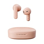 Urbanista Copenhagen True Wireless Earbuds, Bluetooth 5.2 Earphones with Noise Cancelling Microphone, IPX4 In Ear Headphones, Touch Control Buds, 32 Hr Playtime, USB C Charging Case, Dusty Pink