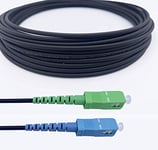 Elfcam® - Câble/Rallonge Fibre Optique SC-APC à SC-UPC en Acier Blindé LSZH Monomode Simplex, Compatible avec Freebox (200M)