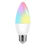 Smart WIFI LED Bulb,E14/E12/E27/B22 RGB Lamp Candle Bulb,6W Smartphone Controlled Dimmable Light Bulb,Support for Alexa and for Google Home Voice Prompt Simultaneously