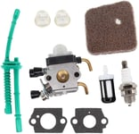 SYCEZHIJIA Mower replacement parts Carburettor with Air Filter Spark Plug Gasket Kit for Stihl Hs45 Hedge Trimmer Fs38 Fc55 Fs310 Zama C1Q-S169B